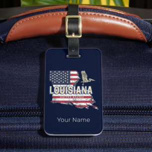 Louisiana with Pelican Vintage USA Design Luggage Tag