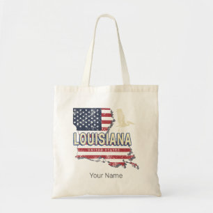 Louisiana with Pelican Vintage USA Design Tote Bag