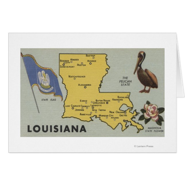 LouisianaDetailed Map of StateLouisiana (Front Horizontal)
