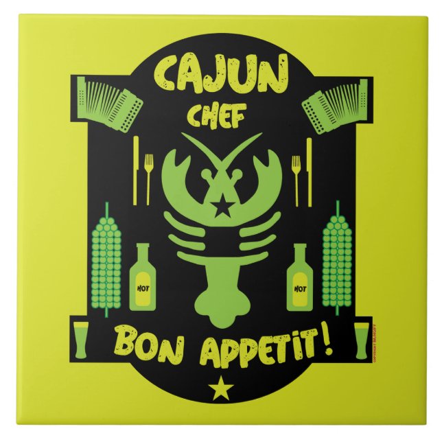 Louisiana's Cajun Foodies And Events    Ceramic Tile (Front)