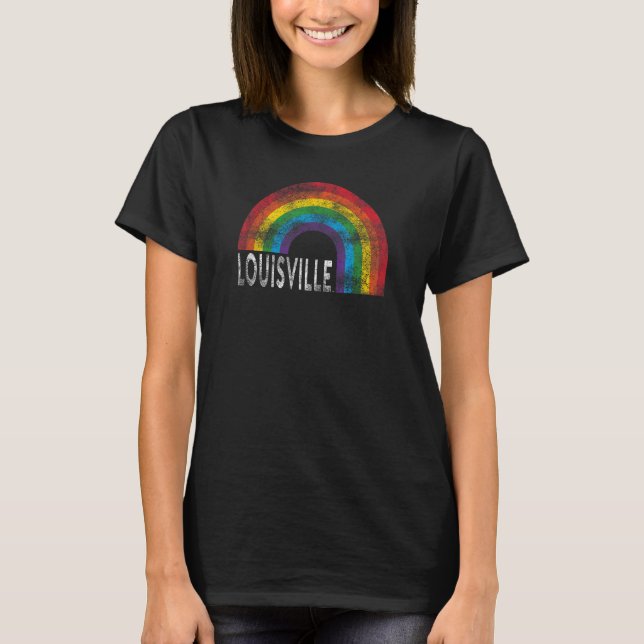 Louisville Cardinals Pride Rainbow Vintage T-Shirt (Front)