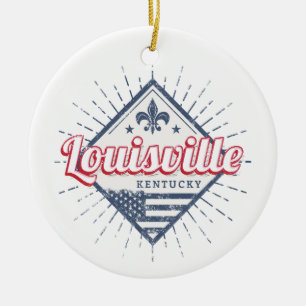 Louisville City Kentucky United States Vintage USA Ceramic Ornament