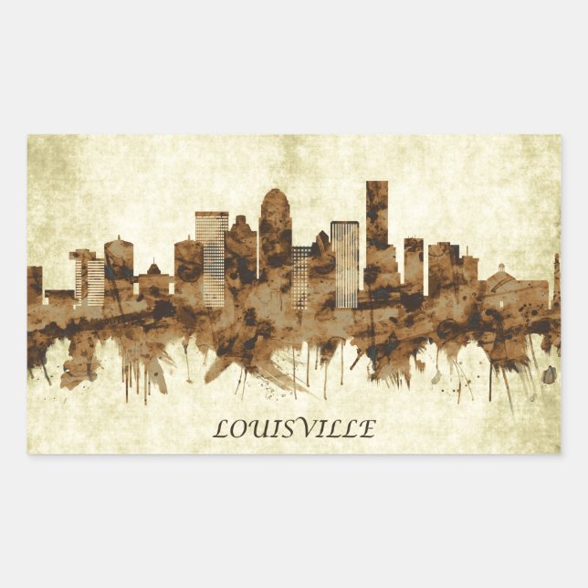 Louisville Kentucky Cityscape Rectangular Sticker (Front)