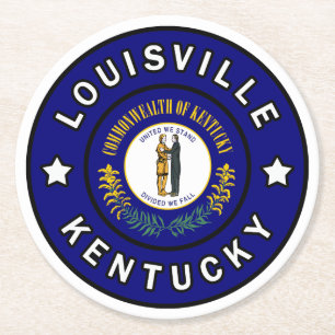Louisville Kentucky Round Paper Coaster