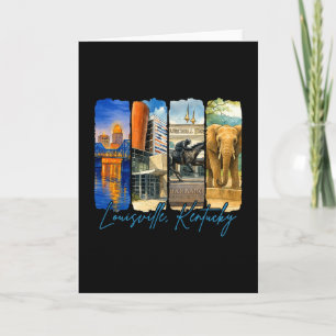 Louisville Kentucky Travelling Brushstroke Souveni Card