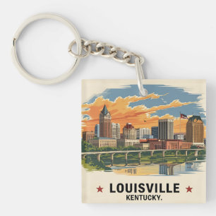 Louisville Kentucky USA Skyline Key Ring