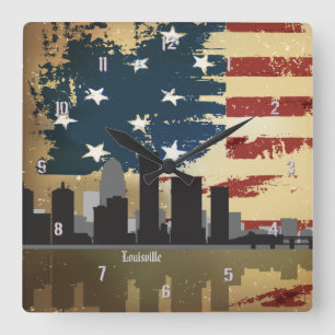 Louisville, KY American Cities CityScape Clock