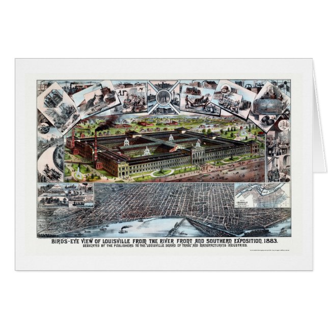 Louisville, KY Panoramic Map - 1883 (Front Horizontal)