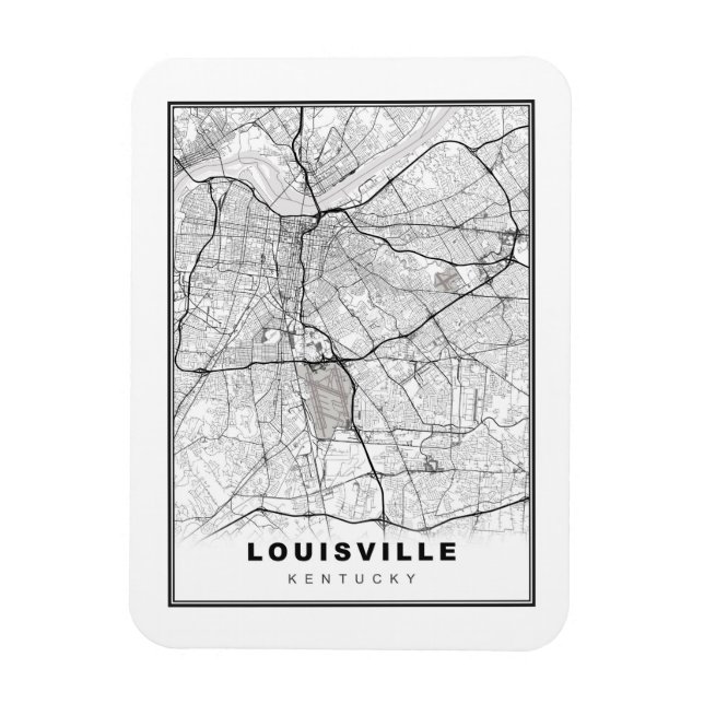 Louisville Map Magnet (Vertical)