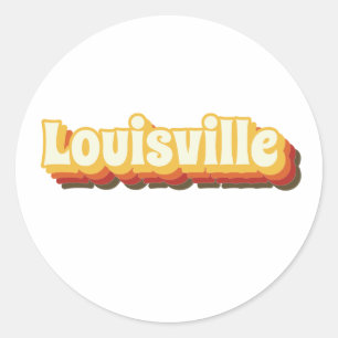 Louisville Retro Vintage Text Classic Round Sticker