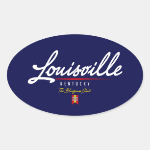 Louisville Script Oval Sticker