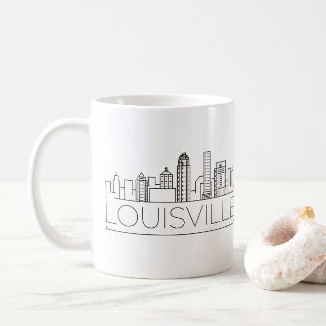 Louisville Stylised Skyline Coffee Mug (With Donut)