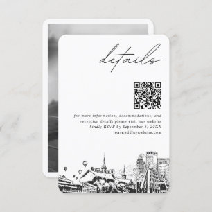 Louisville Wedding Modern Details QR Code Enclosure Card