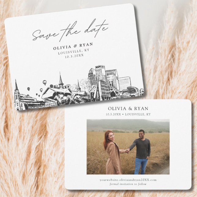 Louisville Wedding Modern Save the Date Invitation (Louisville wedding save the date)