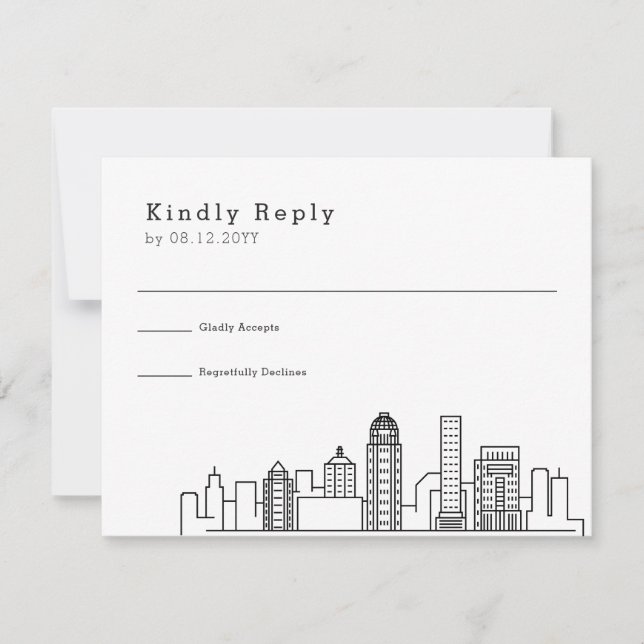 Louisville Wedding | Stylised Skyline RSVP (Front)