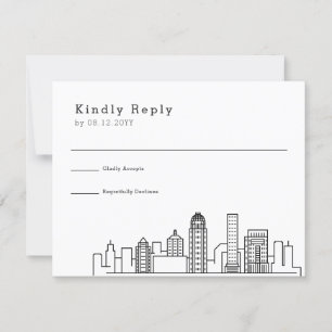 Louisville Wedding   Stylised Skyline RSVP Card