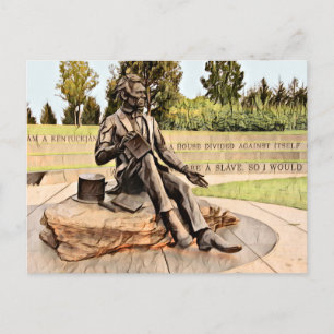 Louisville's Lincoln Memorial Statue Watercolor Postcard
