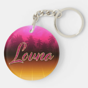 Louna Vorname Name golden pink Schlüsselanhänger Key Ring