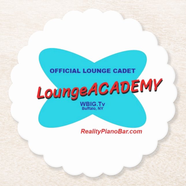 Lounge Academy Retro Cool Buffalo NY Piano Bar Paper Coaster (Front)