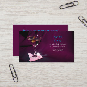 Lounge Blackberry Martini Bar Business Card