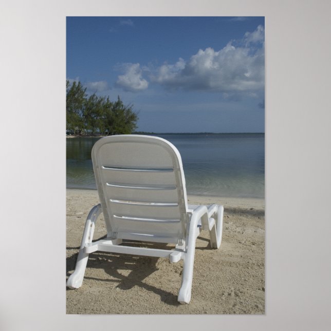 Lounge Chair on Tropical Beach Poster (Front)