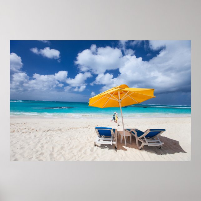 Lounges on the beach poster (Front)