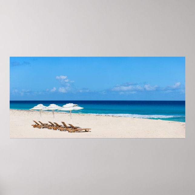 Lounges on the beach poster (Front)