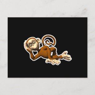 lounging around monkey postcard