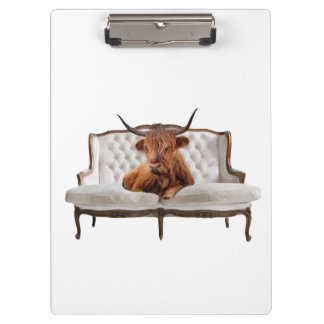 Lounging Highland Scottish Cow Clipboard