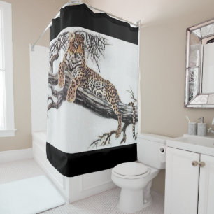 Lounging Leopard Shower Curtain