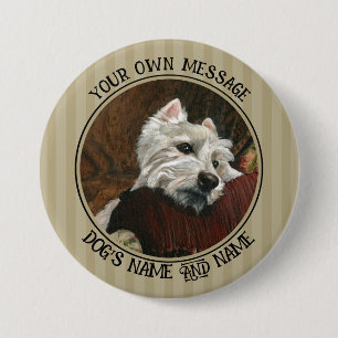 Lounging Westie on Sofa 7.5 Cm Round Badge