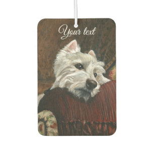 Lounging Westie on Sofa Car Air Freshener