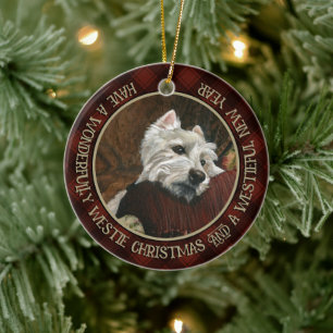 Lounging Westie on Sofa Ceramic Ornament