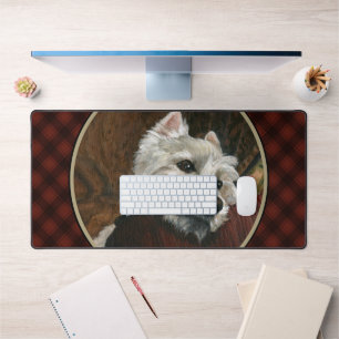 Lounging Westie on Sofa Desk Mat