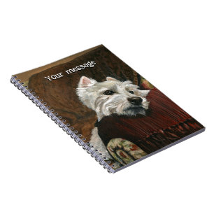 Lounging Westie on Sofa Notebook