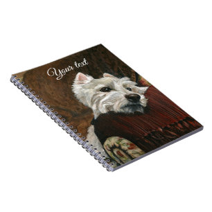 Lounging Westie on Sofa Notebook