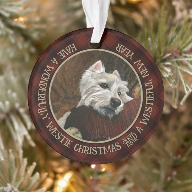 Lounging Westie on Sofa Ornament (Tree)