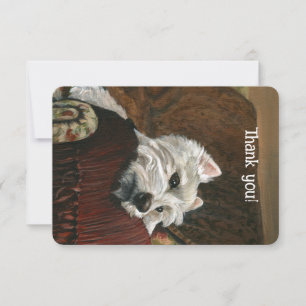 Lounging Westie on Sofa Thank You Card