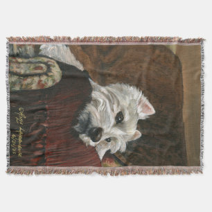 Lounging Westie on Sofa Throw Blanket