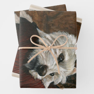 Lounging Westie on Sofa Wrapping Paper Sheet