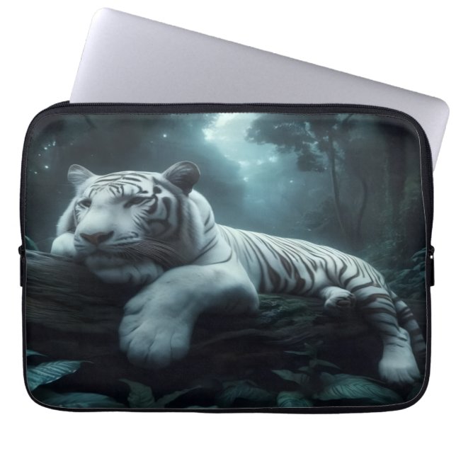 Lounging White Bangle Laptop Sleeve (Front)