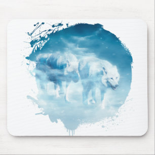 Loup Blanc Animal Vie Sauvage Jungle Nature Mouse Pad