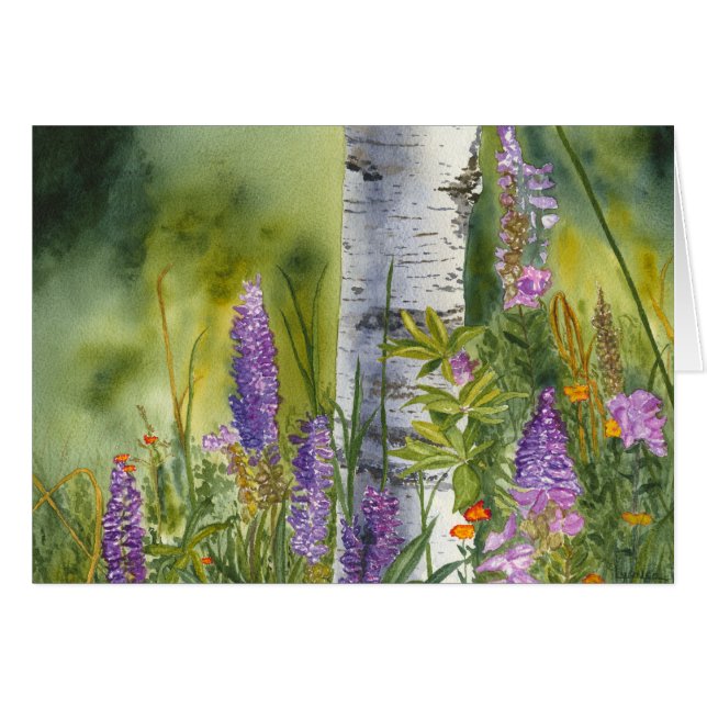 Loupins and Birch trees (Front Horizontal)