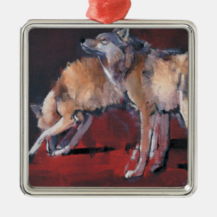 Loups 2001 metal ornament