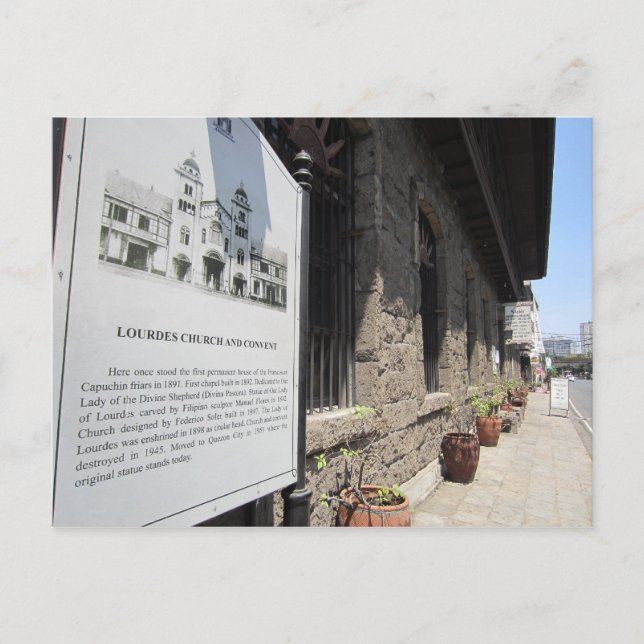 lourdes intramuros postcard (Front)
