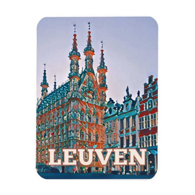 Louvain Belgique Photo Vintage Magnet (Vertical)