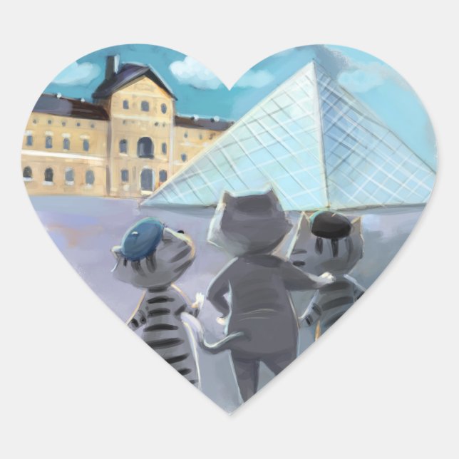 Louvre Classic Heart Stickers (Front)