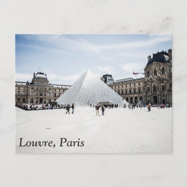Louvre in white winter Paris Postcard (Front)