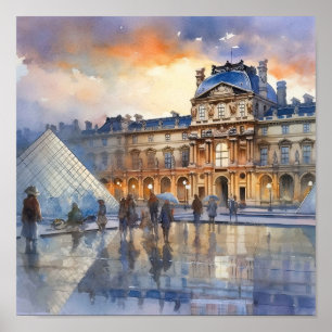 Louvre Museum Paris Art Poster