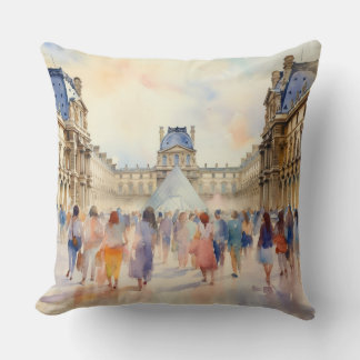 Louvre Museum Paris France Throw Pillow